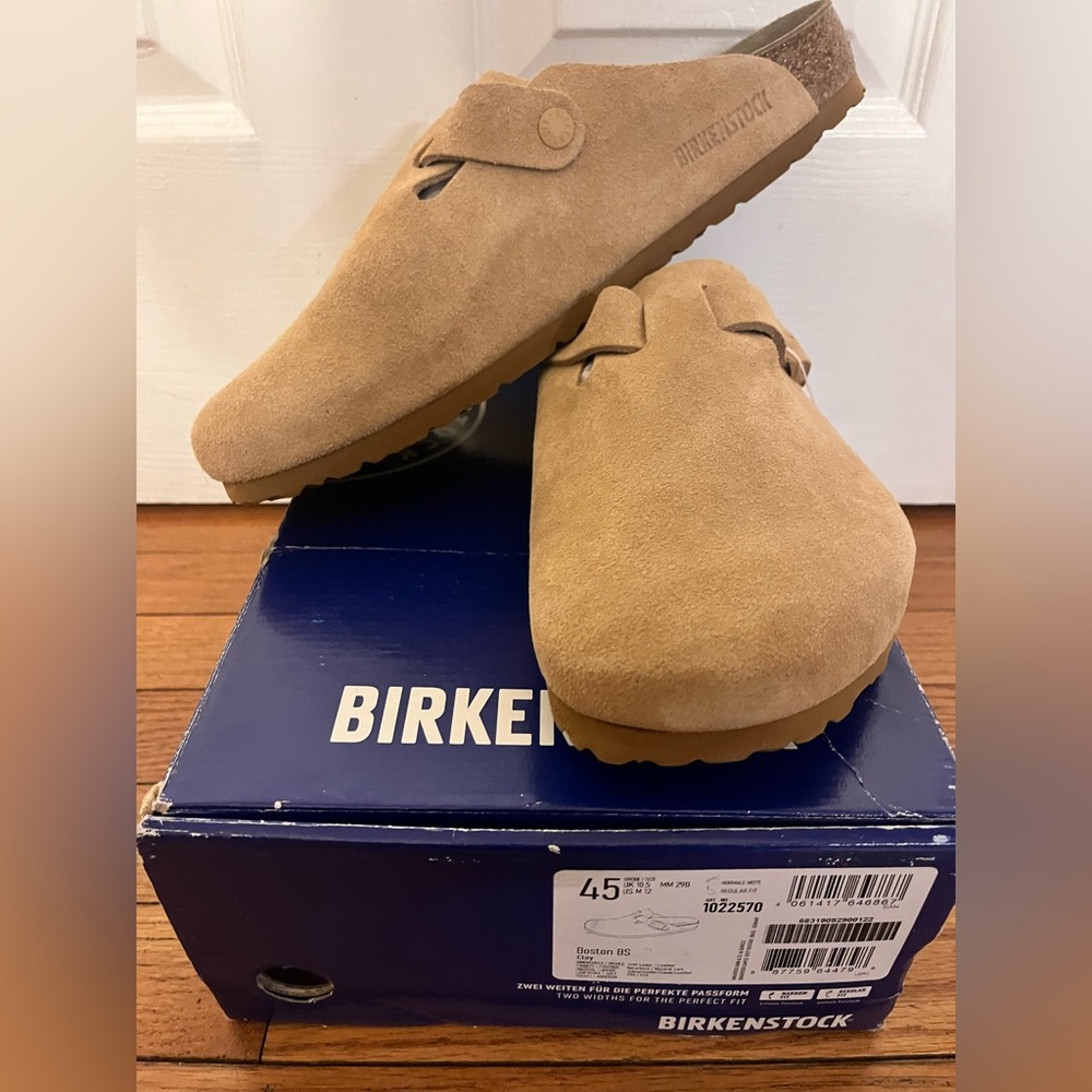 NWT & IB Birkenstock Boston Suede Clay Clogs     EU 45/Size 12 M